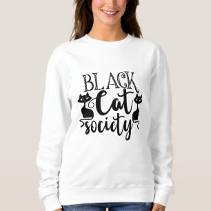 Black Cat Society Funny Halloween Cute Trui