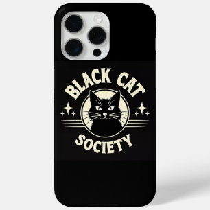 Black Cat Society Gothic Halloween iPhone 15 Pro Max Hoesje