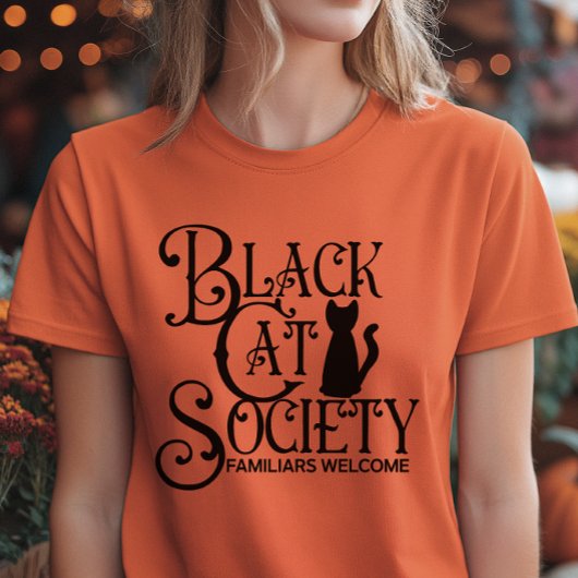 Black Cat Society Halloween T-shirt