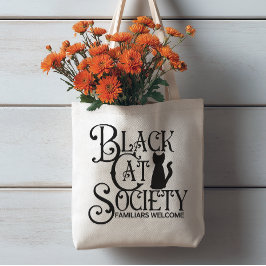 Black Cat Society Halloween Tote Bag