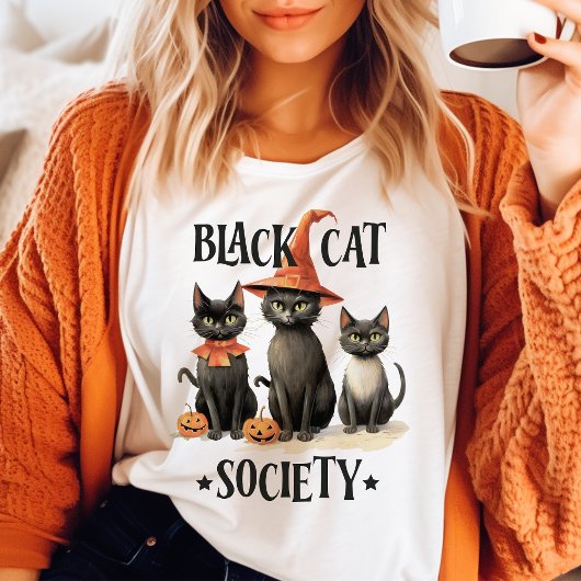 Black Cat Society  Halloween Tri-Blend Shirt