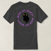 Black Cat Society - Paars T-shirt (Design achterkant)