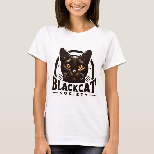 Black Cat Society T-shirt (Voorkant)
