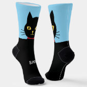 Black Cat Socks Gift for Cat Lovers Sokken (Gebogen)