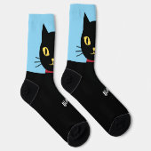 Black Cat Socks Gift for Cat Lovers Sokken (Rechts)