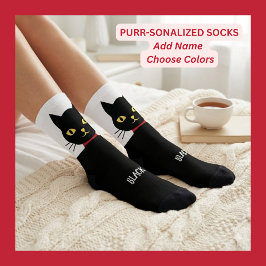 Black Cat Socks Gift for Cat Lovers Sokken