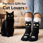 Black Cat Socks Gift for Cat Mom & Cat Dad Lovers Sokken