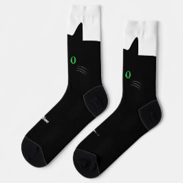 Black Cat Socks with Custom Name – Cute Gift Sokken