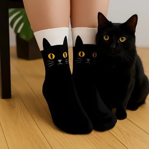 Black Cat Sokken cadeau voor kattenliefhebbers
