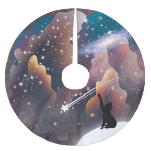 Black Cat Space Shooting Star Kerstboom Rok