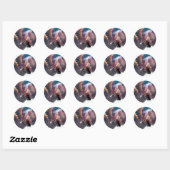 Black Cat Space Shooting Star Ronde Sticker (Vel)