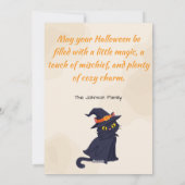 Black Cat & Spell Books Watercolor Halloween Feestdagenkaart (Achterkant)