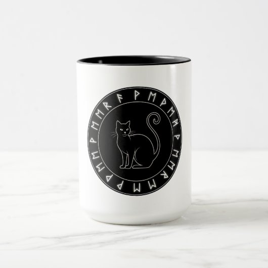 Black Cat Spell Halloween Mok (Midden)