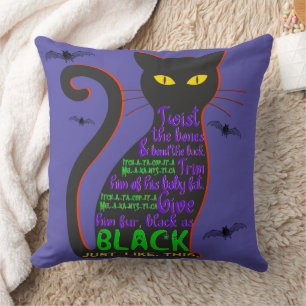 Black Cat Spell Thow Pillow Kussen