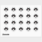 Black Cat Splat Ronde Sticker (Vel)