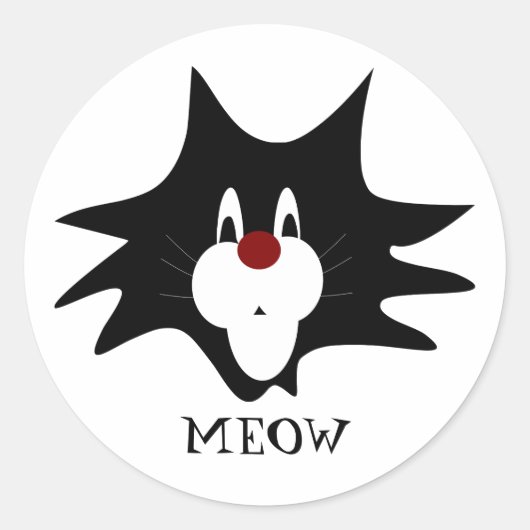 Black Cat Splat Ronde Sticker (Voorkant)
