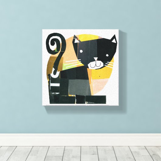 Black Cat Spooks Canvas Afdruk (Insitu (Houten vloer))