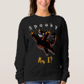 Black Cat Spooky Am I Halloween Trui (Voorkant)