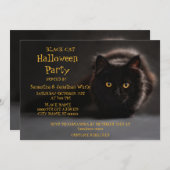  Black Cat Spooky Evil Halloween Party Kaart (Voorkant / Achterkant)