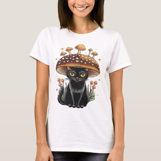 Black Cat Spooky Feline Cat Lover Halloween Tshirt (Voorkant)