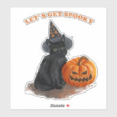 Black Cat Spooky Halloween FUNNY Sticker (Vel)