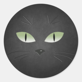 Black Cat Spooky Halloween Ronde Sticker