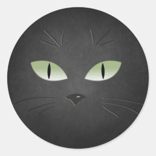 Black Cat Spooky Halloween Ronde Sticker