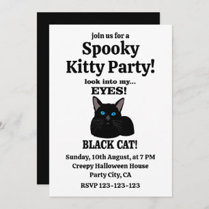 Black Cat Spooky Kat Party Black Cat Kaart