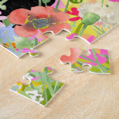Black Cat Spring Fever: Kitty and Flowers Legpuzzel (Zijkant)