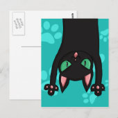 Black Cat springt uit Briefkaart (Voorkant / Achterkant)