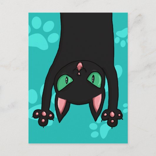 Black Cat springt uit Briefkaart (Voorkant)