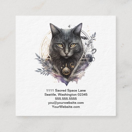 Black Cat Square Visitekaartje (Achterkant)