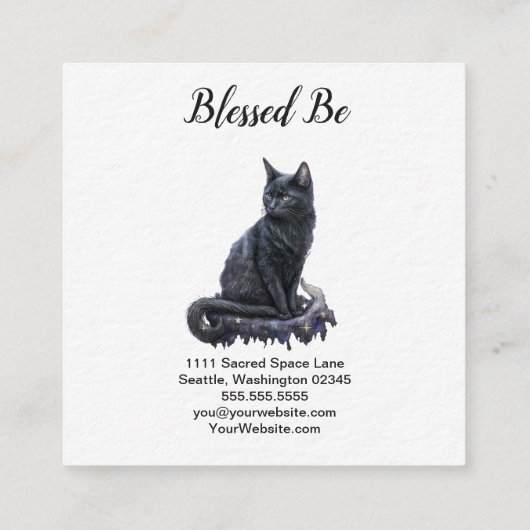 Black Cat Square Visitekaartje (Achterkant)