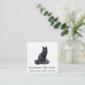 Black Cat Square Visitekaartje (Staand voorkant)