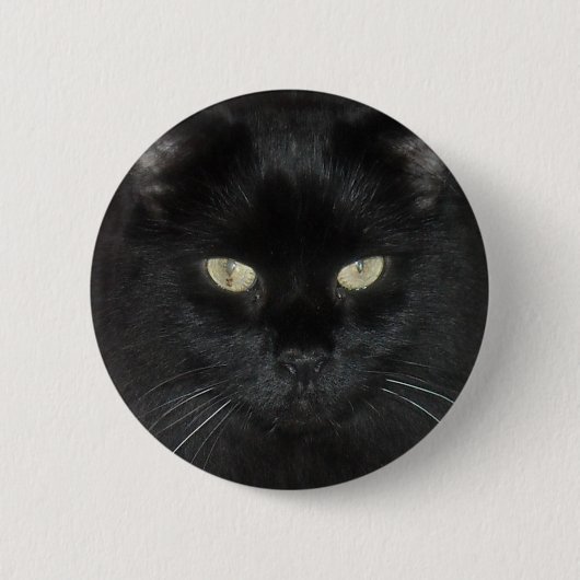Black Cat Stare Ronde Button 5,7 Cm (Voorkant)