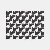 Black Cat Staring Ominy Photo Cutout White Fleece Deken (Voorkant (Horizontaal))