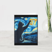 Black Cat Starry Night Van Gogh Cat 67 Six Seven M Kaart (Voorkant)