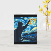 Black Cat Starry Night Van Gogh Cat 67 Six Seven M Kaart (Gele Bloem)
