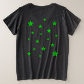 Black Cat Stars Plus Size T-shirt (Design achterkant)