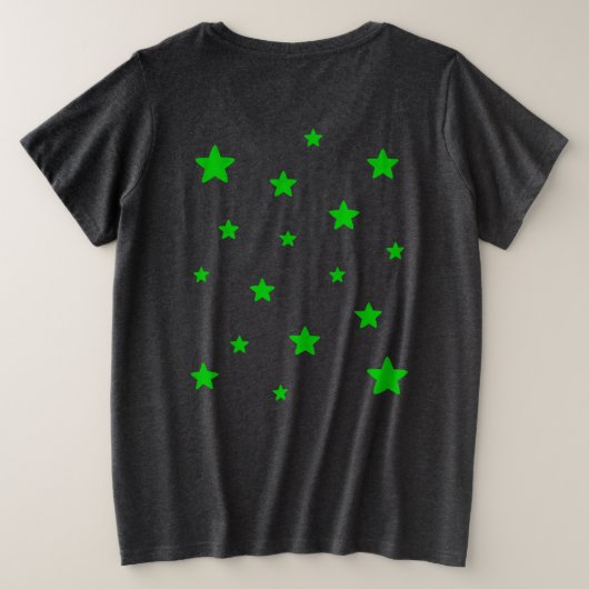 Black Cat Stars Plus Size T-shirt (Design achterkant)