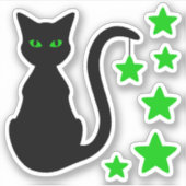 Black Cat Stars Vinyl Stickers (Voorkant)