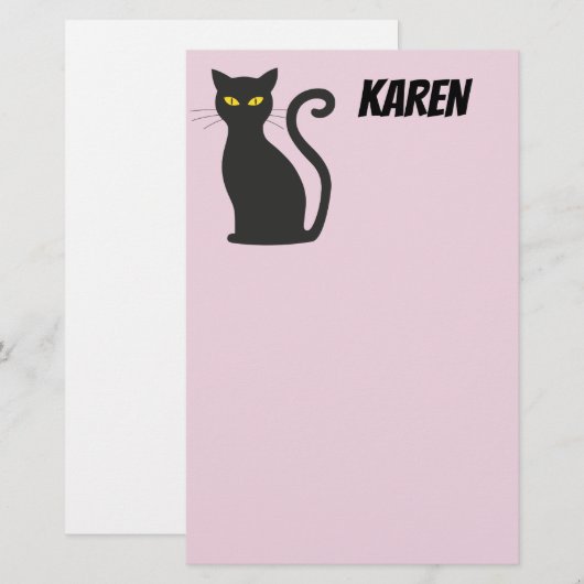 BLACK CAT STATIONERY GEPERSONALISEERD BRIEFPAPIER (Voorkant / Achterkant)