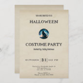 Black Cat Sterrennacht  Halloween Kaart (Voorkant / Achterkant)