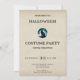 Black Cat Sterrennacht  Halloween Kaart