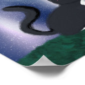 Black Cat Sterrennacht Painting Poster (Hoek)