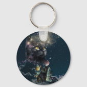 Black Cat Sterrennacht Sleutelhanger (Voorkant)