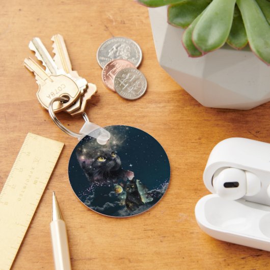 Black Cat Sterrennacht Sleutelhanger (Bureau)