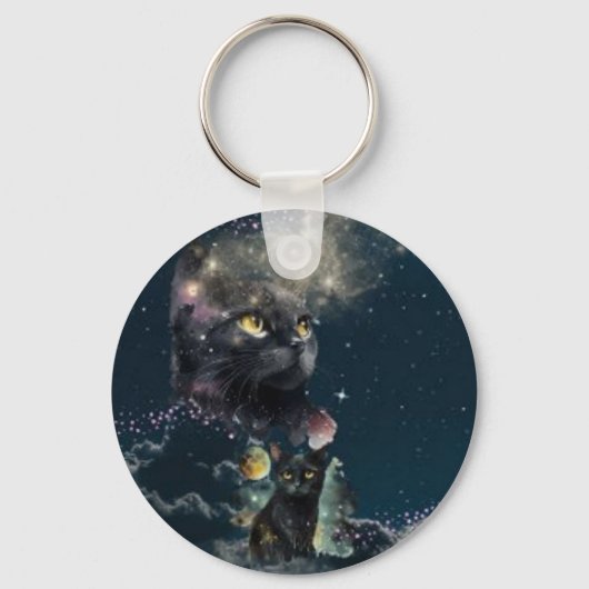 Black Cat Sterrennacht Sleutelhanger (Achterkant)