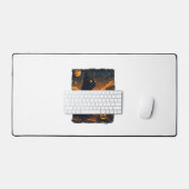 Black Cat Sterrennacht Van Gogh Pumpkins Bats Hall Bureaumat (Keyboard & Muis)