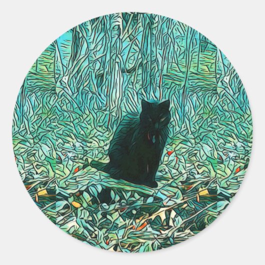 Black Cat Sticker (Voorkant)